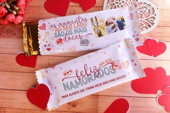 Rotulo Adesivo para Chocolate Dia dos Namorados