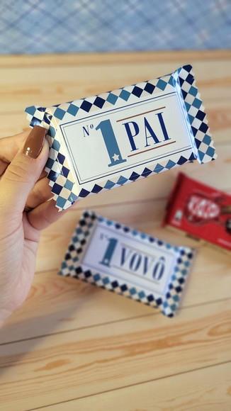 Rotulo Adesivo para Chocolate Dia dos Pais Modelo Azul