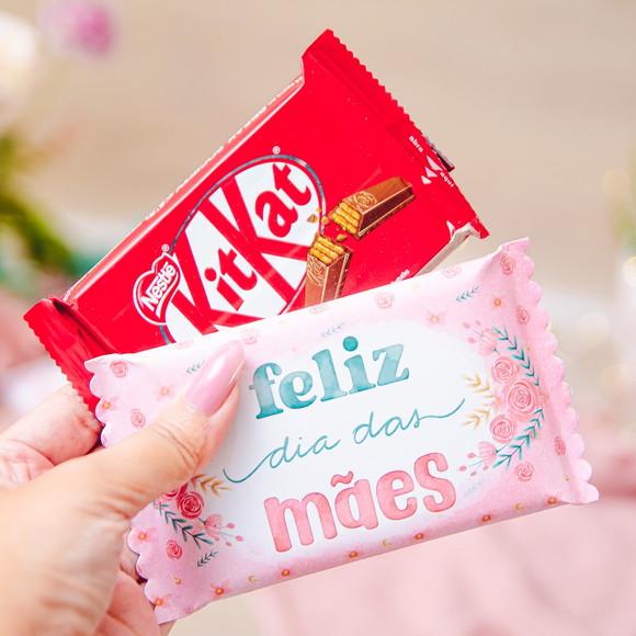 Rotulo Adesivo para Chocolate Kit Kat Dia das Mães