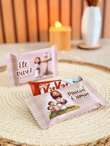 Rotulo Adesivo para Chocolate Kit Kat Pascoa