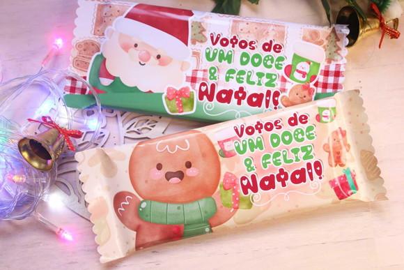 Rotulo Adesivo para Chocolate Natal