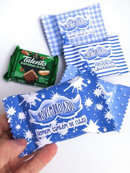 Rotulo Adesivo para Chocolate Novembro Azul