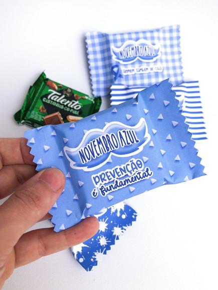 Rotulo Adesivo para Chocolate Novembro Azul