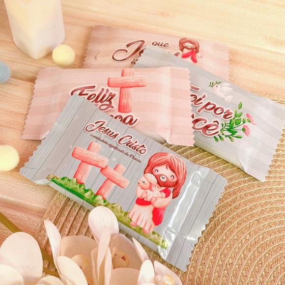 Rotulo Adesivo para Chocolate Páscoa com Jesus