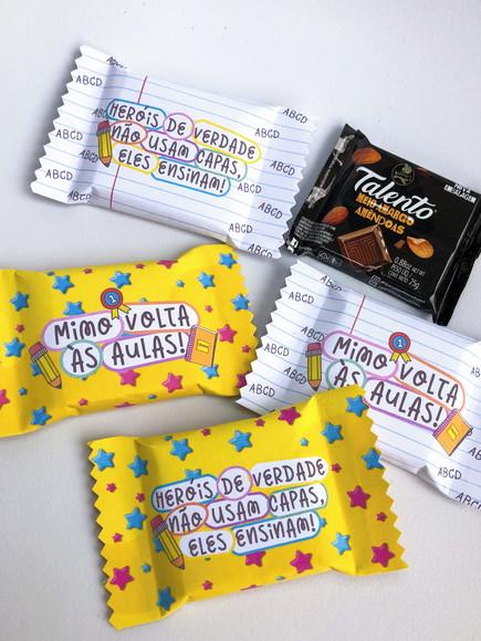 Rotulo Adesivo para Mini Talento Chocolate Volta as Aulas