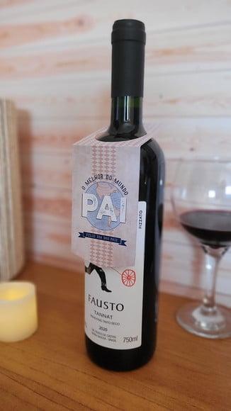 Tag Cartão para Garrafa de Vinho Dia dos Pais