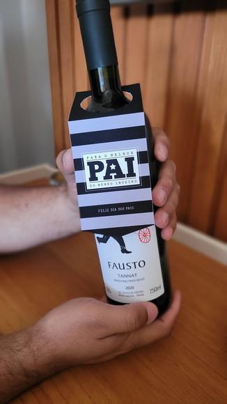 Tag Cartão para Garrafa de Vinho Dia dos Pais