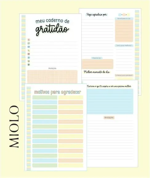 Caderno de Gratidão para igrejas