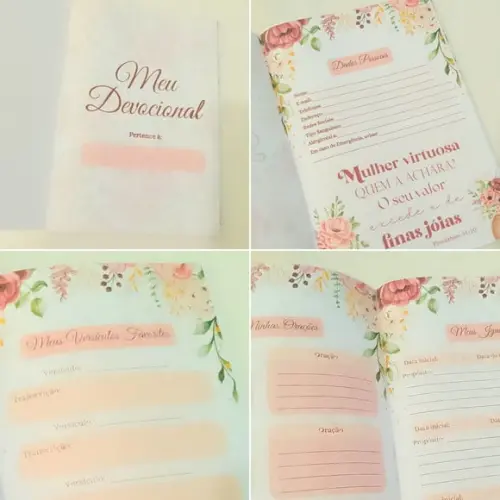 Caderno Devocional Floral para  Mulheres Virtuosas