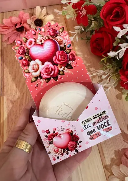 Caixa Envelope Porta Sabonete Dia da Mulher