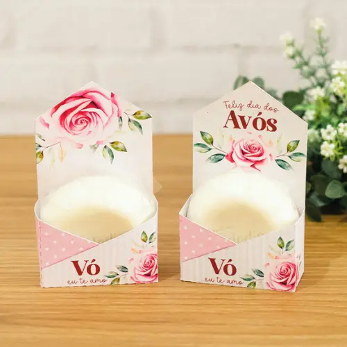 Caixa Envelope Porta Sabonete Floral Dia dos Avós
