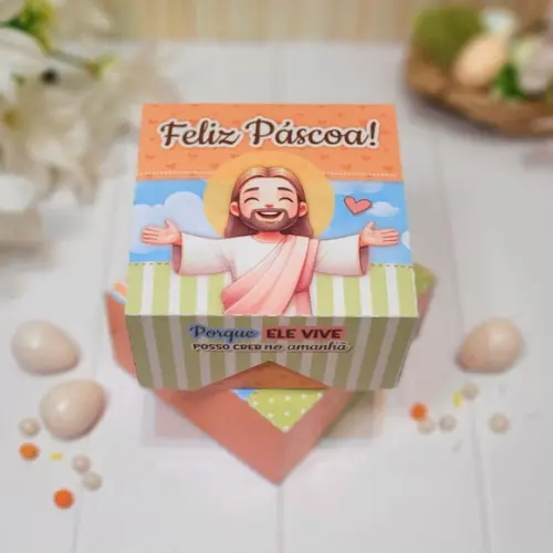 Caixa Versátil com Frase Pascoa