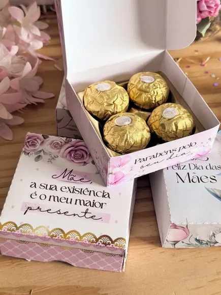 Caixa Versatil Dia das Mães Floral com Frases