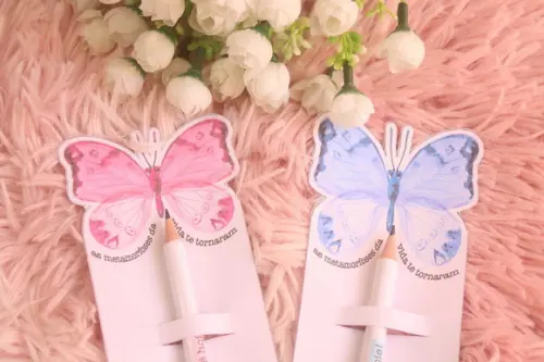 Cartão Borboleta com Lápis Mulher Cristãs