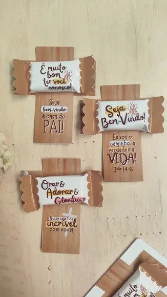 Cartão e Balinha com Cruz de Jesus