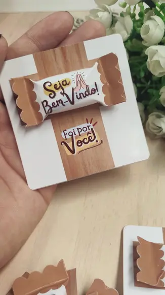 Cartão e Balinha com Cruz de Jesus