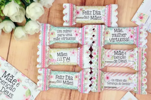Cartão e Balinha Dia das Mães Cristã Mulher Virtuosa