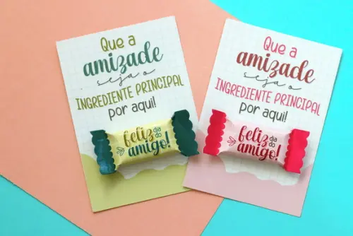 Cartão e Balinha Dia da Amizade