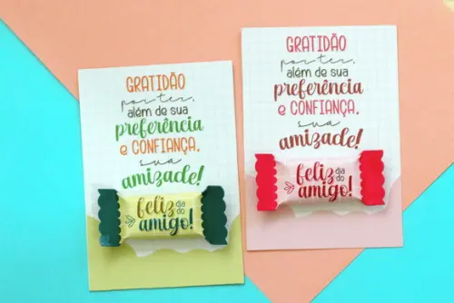 Cartão e Balinha Dia da Amizade