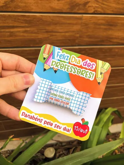 Cartão e Balinha Dia do Professor