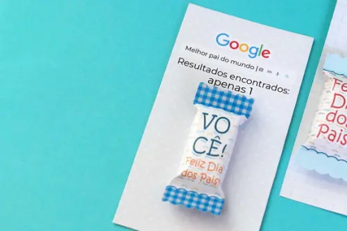 Cartão e Balinha Día dos Pais Modelo Cupom