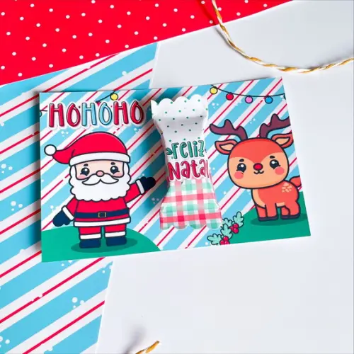 Cartão e Balinha Jesus Natal