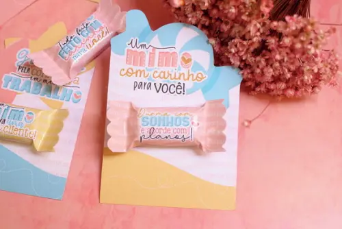 Cartão e Balinha para Cliente