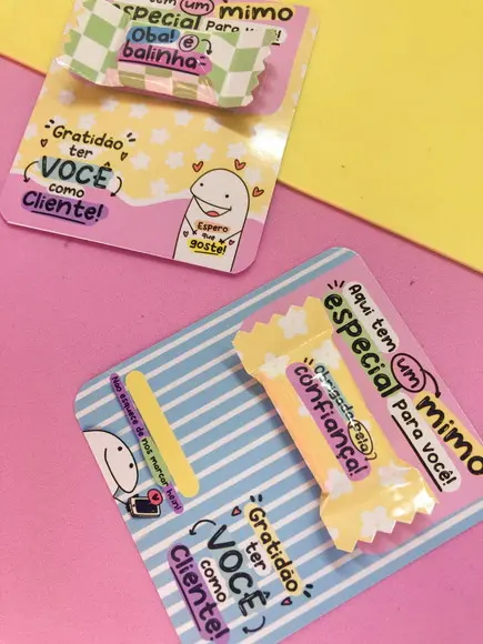 Cartão e Balinha para Clientes Modelo Flork