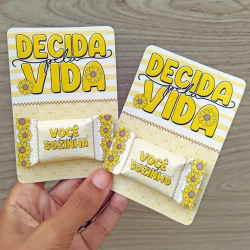 Cartão e Balinha Setembro Amarelo
