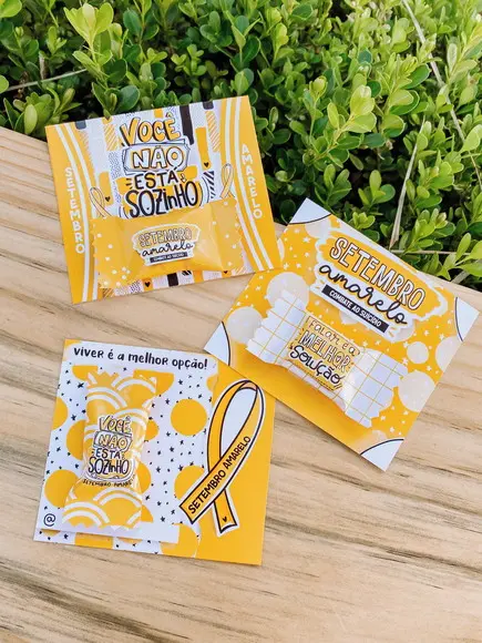 Cartão e Balinha Setembro Amarelo Você Não Está Sozinho