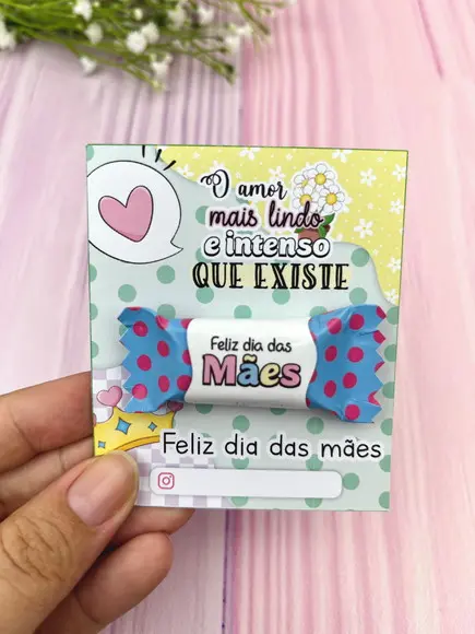Cartão e Balinha Super Mãe Dia das Mães