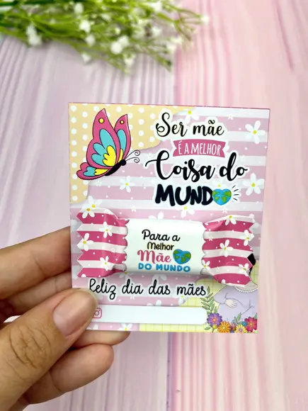 Cartão e Balinha Super Mãe Dia das Mães