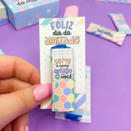 Cartão e Rotulo para Bis Dia da Amizade