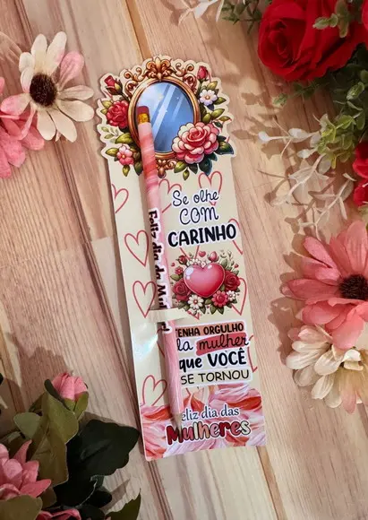 Cartão e Lápis Dia da Mulher