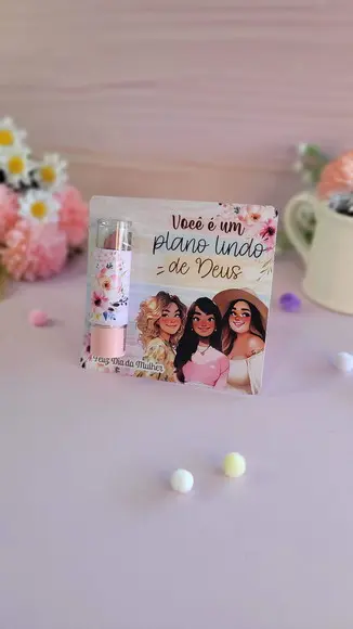 Cartão e Rótulo pra Batom Dia das Mães Dia da Mulher Crista