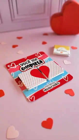 Cartão e Rótulo para Chocolate Dia dos Namorados