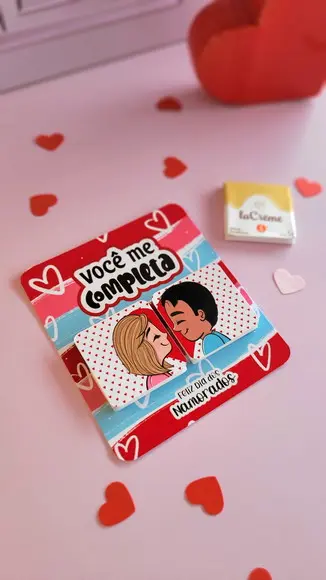 Cartão e Rótulo para Chocolate Dia dos Namorados