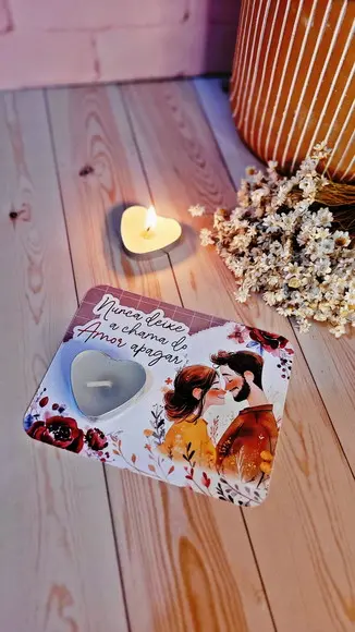 Cartão e Vela para Encontro de Casais ou Dias dos Namorados
