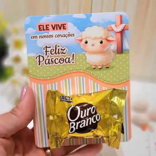 Cartão para Bombom Páscoa com Jesus