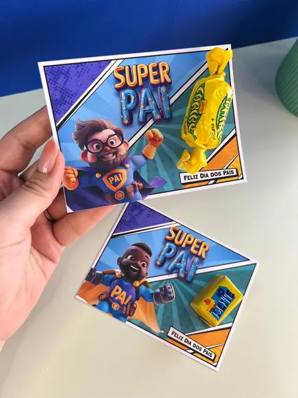 Cartão para Chocolate ou Bombom Dia dos Pais Cristão