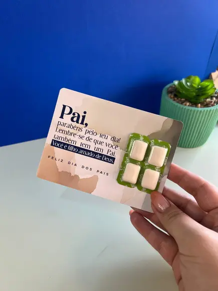 Cartão para Chocolate ou Bombom Dia dos Pais Cristão