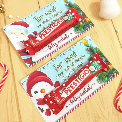 Cartão para Chocolate Prestigio Natal