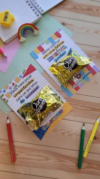 Cartão para Chocolate ou Bombom Volta às Aulas