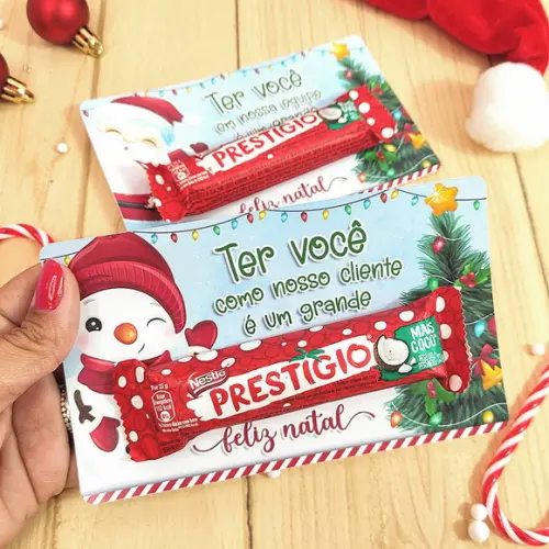 Cartão para Chocolate Prestigio Natal
