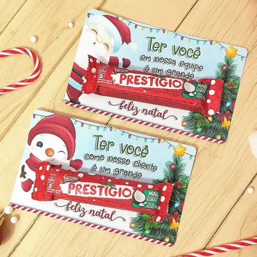 Cartão para Chocolate Prestigio Natal