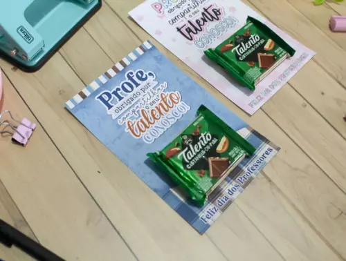 Cartão para Chocolate Talento Dia do Professor