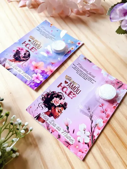 Cartão para Mascara Facial Dia da Mulher