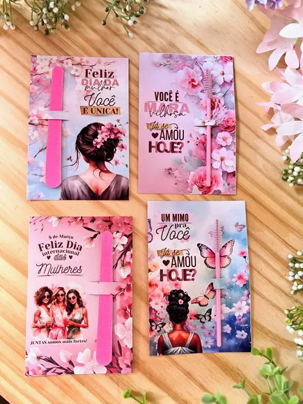 Cartaõ para Mini Lixa ou Escovinha Dia da Mulher