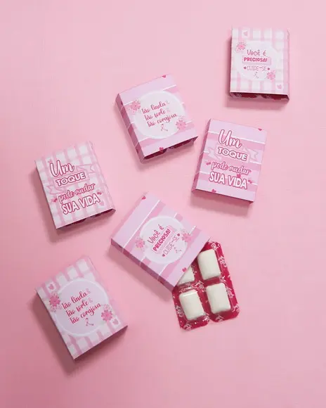 Chicletes Outubro Rosa Prevenção