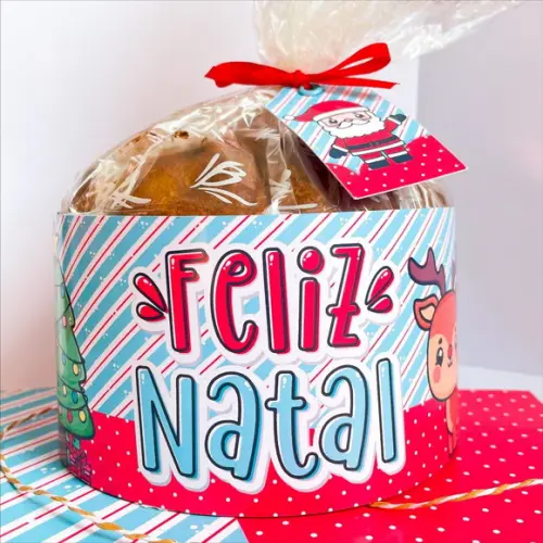 Faixa Cinta para Panettone 400 Gramas Natal Boas Festas